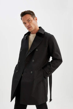 Водонепроницаемый тренч стандартного кроя на подкладке - Defacto фото 3