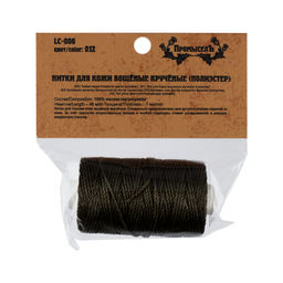 Промысел Нитки вощёные (полиэстер) LC-006 для кожи 40 м № 012 т. зеленый