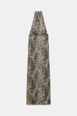 VESTIDO HALTER SATINADO ESTAMPADO ANIMAL / Leopardo - Zara фото 6
