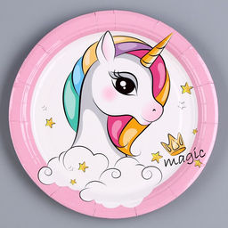 Цена за 2 шт. Тарелка бумажная «Единорог», в наборе 6 шт.