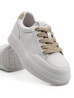03-A338-5 WHITE Полуботинки спортивные женские (натуральная кожа)