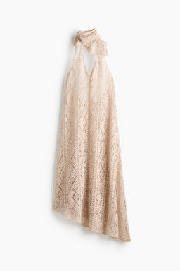 Vestido halter efecto crochet
