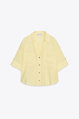 CROPPED LINEN BLEND SHIRT - Zara фото 51