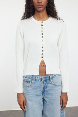 TRENDYOLMILLA Koyu Gri Basic Dugmeli Ceket Gorunumlu Triko H?rka TWOAW25HI00164  фото 10