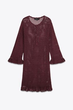 CROCHET KNIT MINI DRESS - Zara фото 8