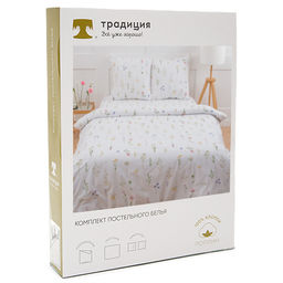 КПБ Традиция 2 спальный с европростыней, поплин, 100% хлопок, пл.110 гр./кв.м Ботанический сад Пододеяльник 177*217, простыня 217*240, наволочка 70*70 (2 шт.)  фото 13