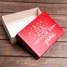 Коробка новогодняя подарочная складная «Снежинки», 21×15×5.5 см