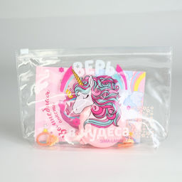 Набор Верь в чудеса, косметичка, расчёска, наклейки для ногтей, 2 резинки, анкета для девочек А6, МИКС - Simaland фото 2