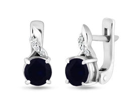 Серьги, сапфир корунд, Ю-Жаворонок