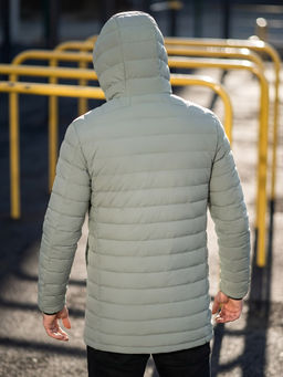 Куртка мужская удлинённая стёганая с капюшоном и графеновой подкладкой утеплитель тинсулейт - Valianly фото 76