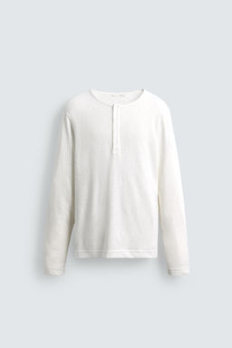 BUTTON NECK T-SHIRT - Zara фото 8