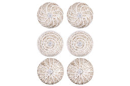 Набор 6 новогодних шаров 9,5*9,5 см Полоски шампань - Elan gallery фото 5