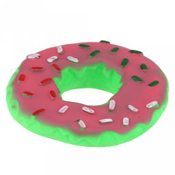 Игрушка для собаки "Пончик" д14см, h3см, с пищалкой, ПВХ, фактурная, цвета микс (розово-зеленый, желто-розовый), "Пэт тойс (Pet toys)" (Китай)