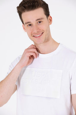 U. S. Polo Assn Мужская белая футболка с круглым вырезом - U.s. polo assn фото 4