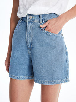 Kad?n Beli Lastikli D?z Jean ?ort