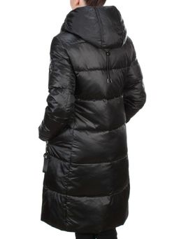 9110 BLACK Пальто зимнее женское FLOWERROVE (200 гр. холлофайбера) - Fashion фото 4