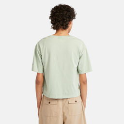 Футболка Timberland T-Shirt ROC Pocket Cropped Relaxed зеленая  фото 5