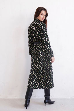 11128 Платье-рубашка удлинённое чёрное с принтом - Martichelli фото 24