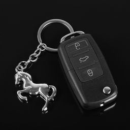Цена за 3 шт. Брелок для ключей на кольце Cartage, мустанг, хром