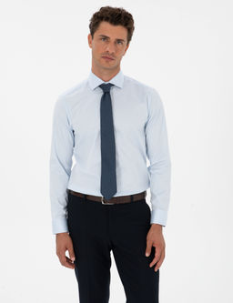 A__k Mavi Likral_ Kolay _t_lenebilir Slim Fit Basic G_mlek