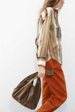 SPLIT SUEDE SHOULDER BAG - Zara фото 2