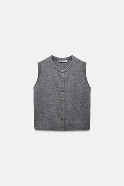 100% WOOL KNIT WAISTCOAT - Zara фото 3