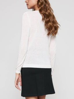 CONTE Классический джемпер из пряжи с вискозой и льном LDK 088 off-white - Conte elegant фото 3