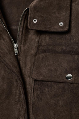 OVERSIZE FAUX SUEDE BOMBER JACKET - Zara фото 10