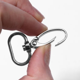 Карабин металлический, 44×25 мм / 20×2.2 мм, 10 шт., цвет серебряный