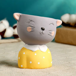 Горшок для цветов «Милый котёнок», 300 мл, 11×6 см, керамика