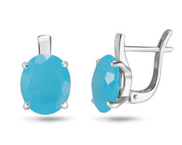 Серьги, агат голубой, Ю-200М43