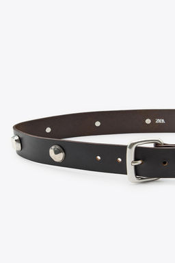 STUDDED LEATHER BELT - Zara фото 6