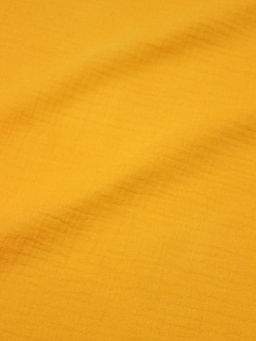 Муслин двухслойный с эффектом жатости цв.Оранжево-желтый, ш.1.4м, хлопок-100%, 110гр/м.кв