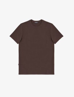 Koyu Kahverengi Regular Fit Bisiklet Yaka Ti__rt