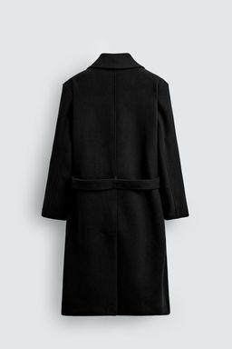 DOUBLE-BREASTED WOOL BLEND COAT WITH BELT - Zara фото 9