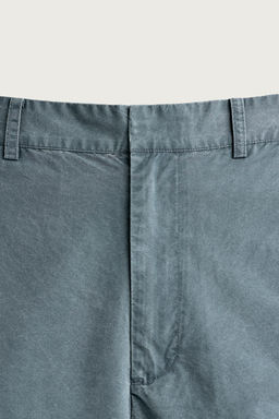 PANTAL?N LAVADO RELAXED FIT TRABILLAS / Verde azul