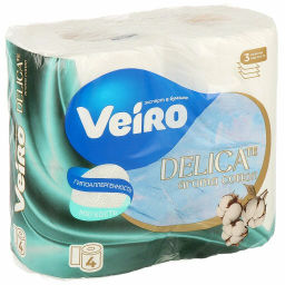 VEIRO т/бумага 3-сл. DELICATE ( 4 рул.) Белая