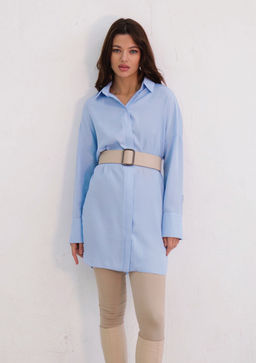 Базовая удлинённая рубашка свободного силуэта - Martichelli фото 76