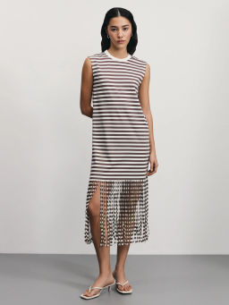 Платье в полоску с бахромой / Zarina  фото 2