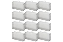 Набор 12 коробок для хранения женской обуви 30*18*10 см Прозрачные складные, с ручкой, дымчатые - Elan gallery фото 6