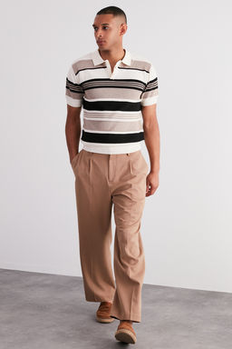 Cok Renkli Regular Fit Cizgili Triko Polo Yaka T-Shirt TMNSS24PO00003 - Trendyolmilla фото 2