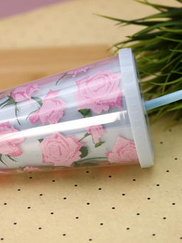 Тамблер iLikeGift "Spicy roses", blue (450 мл)