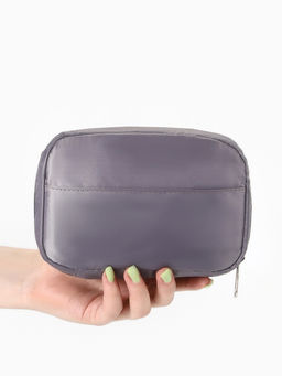 Косметичка дорожная на молнии с карманом, на подкладке, серая - Simaland фото 3
