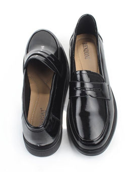 03-DYL128-2 BLACK Лоферы женские (натуральная кожа)