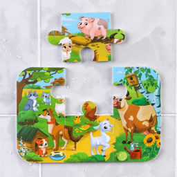 Пазлы мягкие для малышей Крошка Я «На ферме», 6 деталей, от 1 года