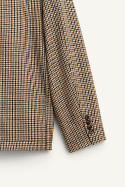 LIMITED EDITION CHECKED WOOL SUIT BLAZER - Zara фото 11