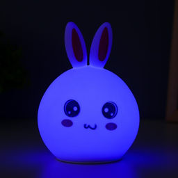 Фигурка светящаяся RISALUX «Антистресс зайчонок», мякиш, ночник, силикон, 4×LED, USB, 16×11×10.5 см