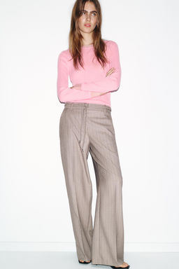 HERRINGBONE TROUSERS WITH BRAIDED BELT - Zara фото 6