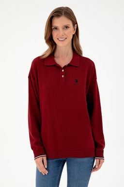 Женский бордовый свитер Неожиданная скидка в корзине - U.s. polo assn фото 3