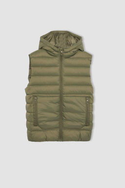 Водоотталкивающий жилет с капюшоном для мальчиков - Defacto фото 7